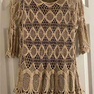 Ryu Crochet Lace dress Tan